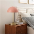 Modway Ideal 1-Light Modern Metal Table Lamp in Pink/Satin Brass