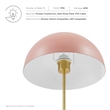 Modway Ideal 1-Light Modern Metal Table Lamp in Pink/Satin Brass