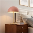 Modway Ideal 1-Light Modern Metal Table Lamp in Pink/Satin Brass