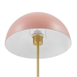 Modway Ideal 1-Light Modern Metal Table Lamp in Pink/Satin Brass