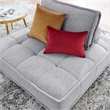Modway Saunter Modern Tufted Fabric and Wood Armless Chair in Light Gray