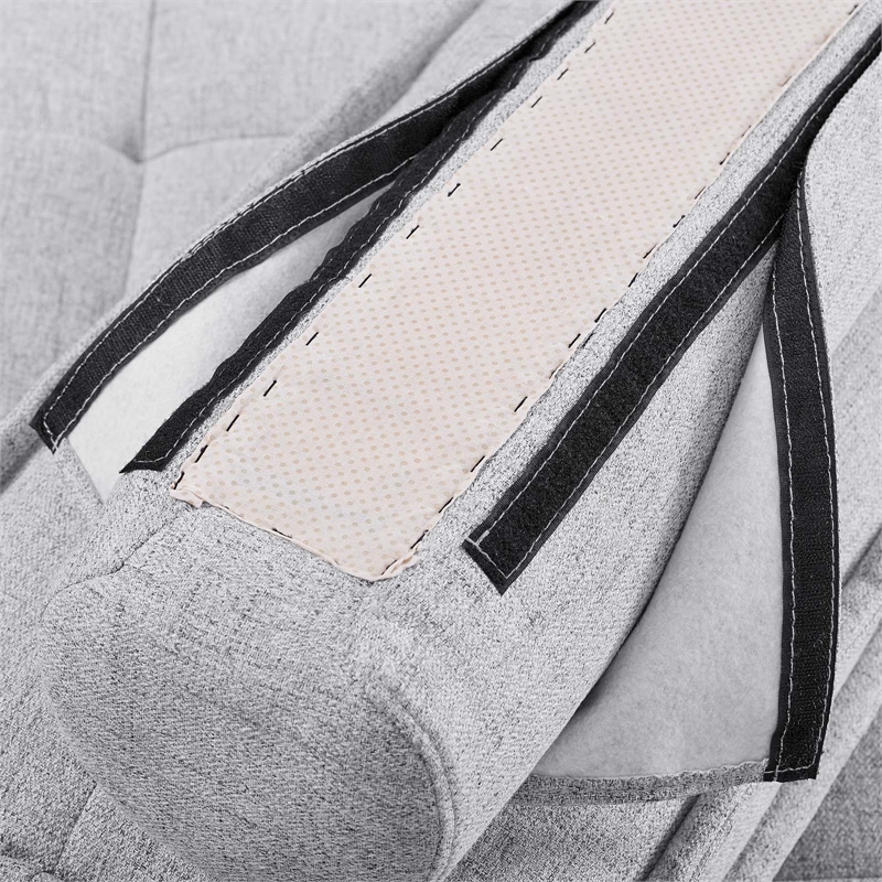 Modway Saunter Modern Tufted Fabric and Wood Armless Chair in Light Gray