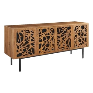 Modway Telluride 73&quot Modern MDF Wood TV Stand for TVs up to 75&quot in Walnut