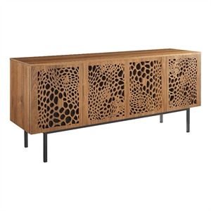 Modway Yosemite 73&quot Modern MDF Wood TV Stand for TVs up to 75&quot in Walnut