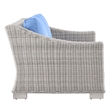 Modway Conway Modern Wicker / Rattan Patio Loveseat in Light Gray/Light Blue