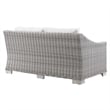 Modway Conway Modern Wicker / Rattan Patio Loveseat in Light Gray/White