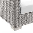 Modway Conway Modern Wicker / Rattan Patio Loveseat in Light Gray/White