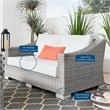 Modway Conway Modern Wicker / Rattan Patio Loveseat in Light Gray/White