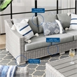 Modway Conway Modern Wicker / Rattan Patio Sofa in Light Gray