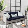 Modway Conway Modern Wicker / Rattan Patio Sofa in Light Gray/Navy