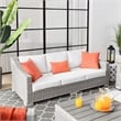 Modway Conway Modern Wicker / Rattan Patio Sofa in Light Gray/White