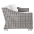 Modway Conway Modern Wicker / Rattan Patio Sofa in Light Gray/White