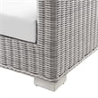 Modway Conway Modern Wicker / Rattan Patio Sofa in Light Gray/White