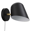 Modway Briana 1-Light Modern Metal Swivel Wall Sconce in Black
