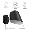 Modway Briana 1-Light Modern Metal Swivel Wall Sconce in Black