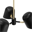 Modway Briana 3-Light Modern Metal Pendant in Black/Satin Brass