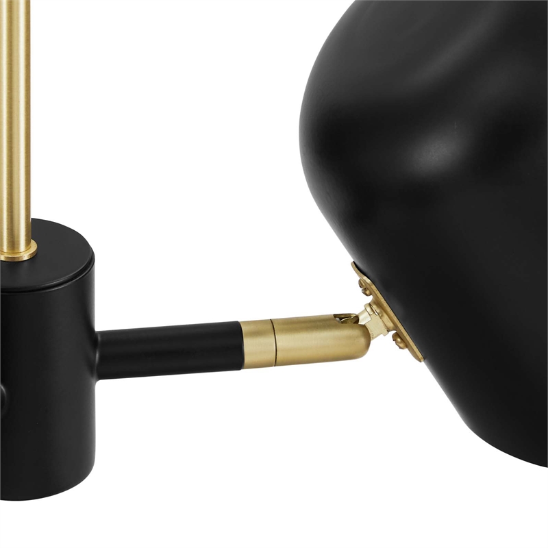 Modway Briana 3-Light Modern Metal Pendant in Black/Satin Brass