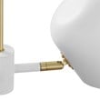 Modway Briana 3-Light Modern Metal Pendant in White/Satin Brass