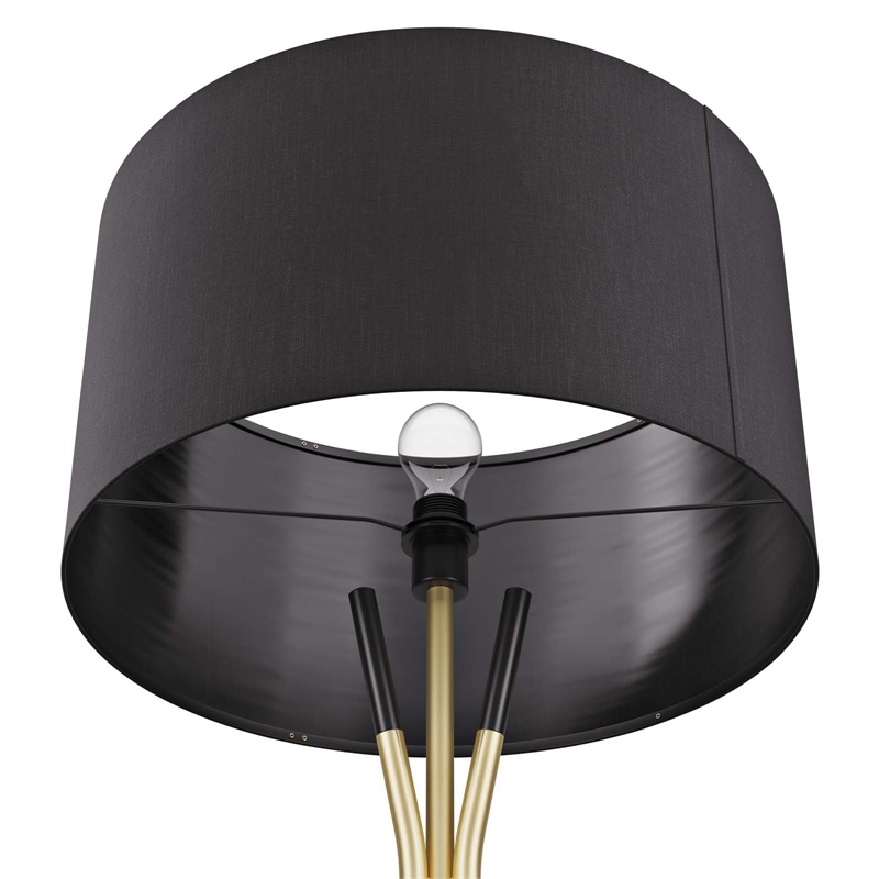 Modway Audrey 1-Light Modern Metal Standing Floor Lamp in Black