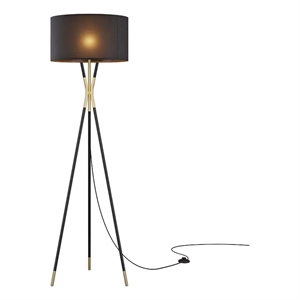modway audrey 1-light modern metal standing floor lamp in black