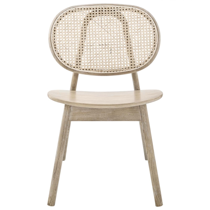 Modway Malina Modern Solid Elm Wood Dining Side Chair in Gray (Set of 2)