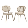 Modway Malina Modern Solid Elm Wood Dining Side Chair in Gray (Set of 2)