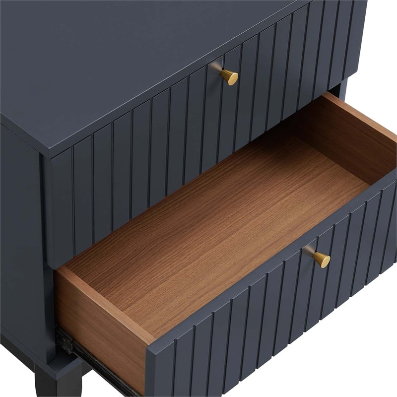 Modway Dakota Modern MDF Wood and Rubberwood Nightstand in Blue