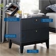 Modway Dakota Modern MDF Wood and Rubberwood Nightstand in Blue
