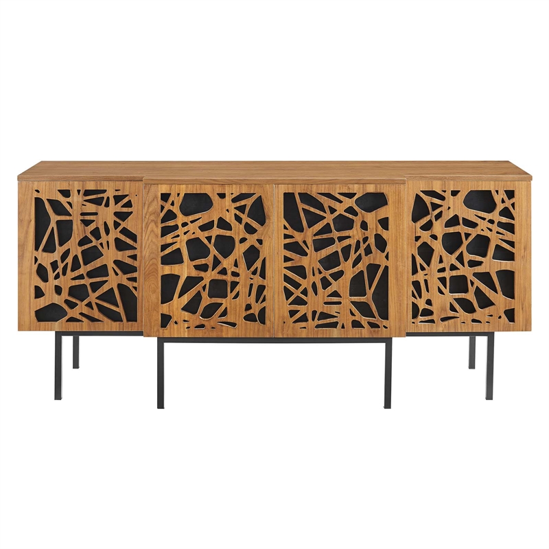 Modway Telluride Modern MDF Wood and Iron Sideboard in Walnut