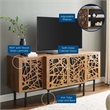 Modway Telluride Modern MDF Wood and Iron Sideboard in Walnut