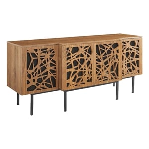 Modway Telluride Modern MDF Wood and Iron Sideboard in Walnut