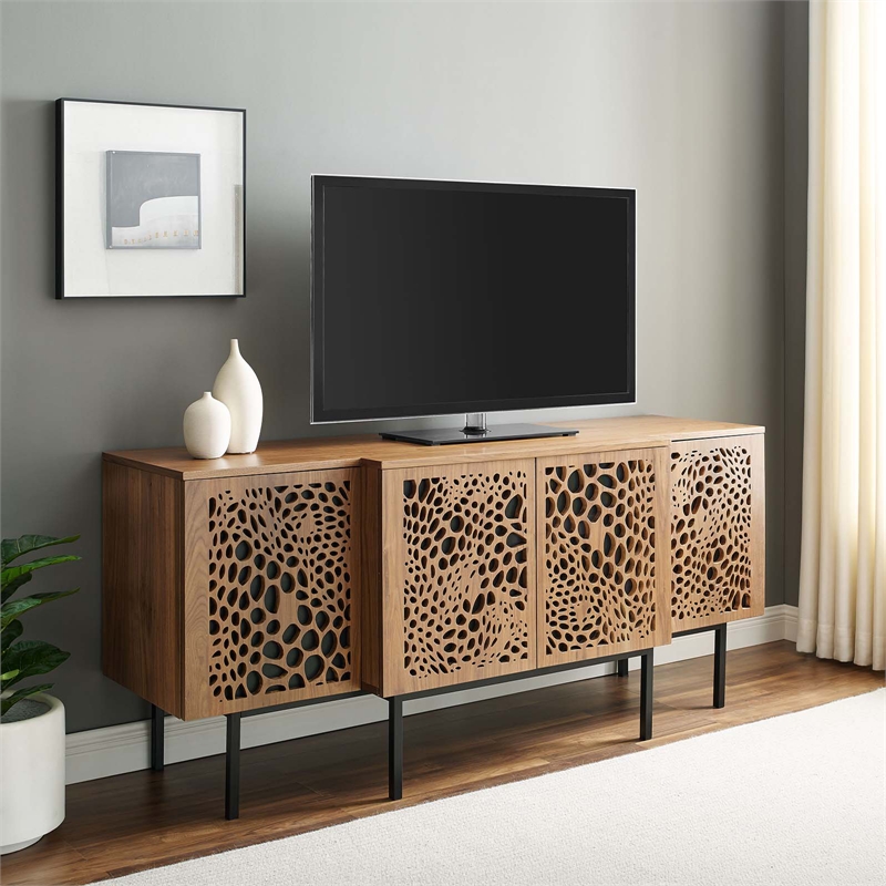 Modway Yosemite Modern MDF Wood and Iron Sideboard in Walnut