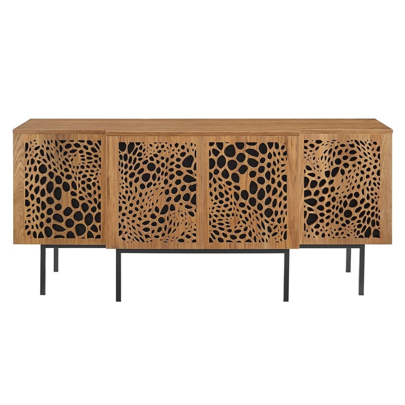 Modway Yosemite Modern MDF Wood and Iron Sideboard in Walnut