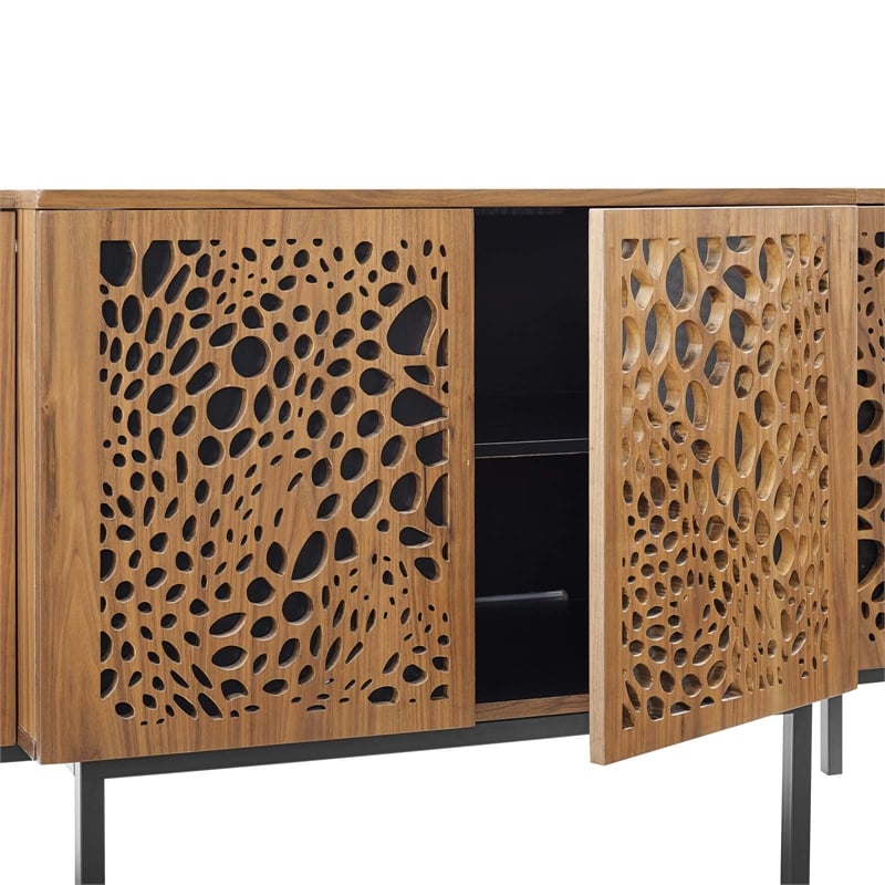 Modway Yosemite Modern MDF Wood and Iron Sideboard in Walnut