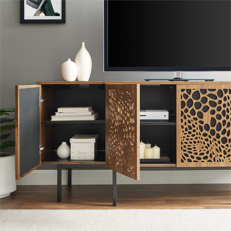 Modway Yosemite Modern MDF Wood and Iron Sideboard in Walnut