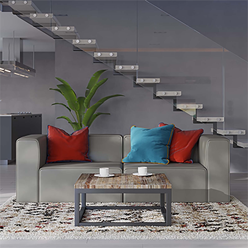 Modway Mingle 2-Seat Faux Leather Sectional Sofa Loveseat in Gray