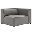 Modway Mingle 2-Seat Faux Leather Sectional Sofa Loveseat in Gray