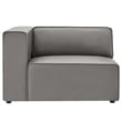 Modway Mingle 2-Seat Faux Leather Sectional Sofa Loveseat in Gray