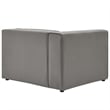 Modway Mingle 2-Seat Faux Leather Sectional Sofa Loveseat in Gray