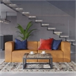 Modway Mingle 2-Seat Faux Leather Sectional Sofa Loveseat in Tan