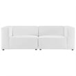Modway Mingle 2-Seat Faux Leather Sectional Sofa Loveseat in White
