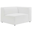 Modway Mingle 2-Seat Faux Leather Sectional Sofa Loveseat in White