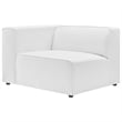 Modway Mingle 2-Seat Faux Leather Sectional Sofa Loveseat in White