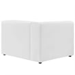 Modway Mingle 2-Seat Faux Leather Sectional Sofa Loveseat in White