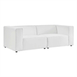 Modway Mingle 2-Seat Faux Leather Sectional Sofa Loveseat in White