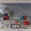 Modway Mingle 3-Piece Modern Faux Leather Sectional Sofa in Gray