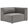 Modway Mingle 3-Piece Modern Faux Leather Sectional Sofa in Gray