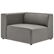 Modway Mingle 3-Piece Modern Faux Leather Sectional Sofa in Gray