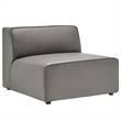Modway Mingle 3-Piece Modern Faux Leather Sectional Sofa in Gray