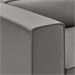 Modway Mingle 3-Piece Modern Faux Leather Sectional Sofa in Gray